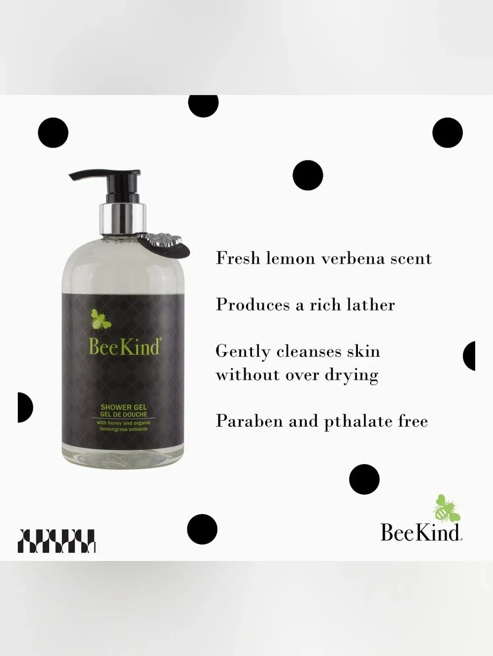 Bee Kind Honey & Lemongrass Shower Gel — Clear 15.5oz